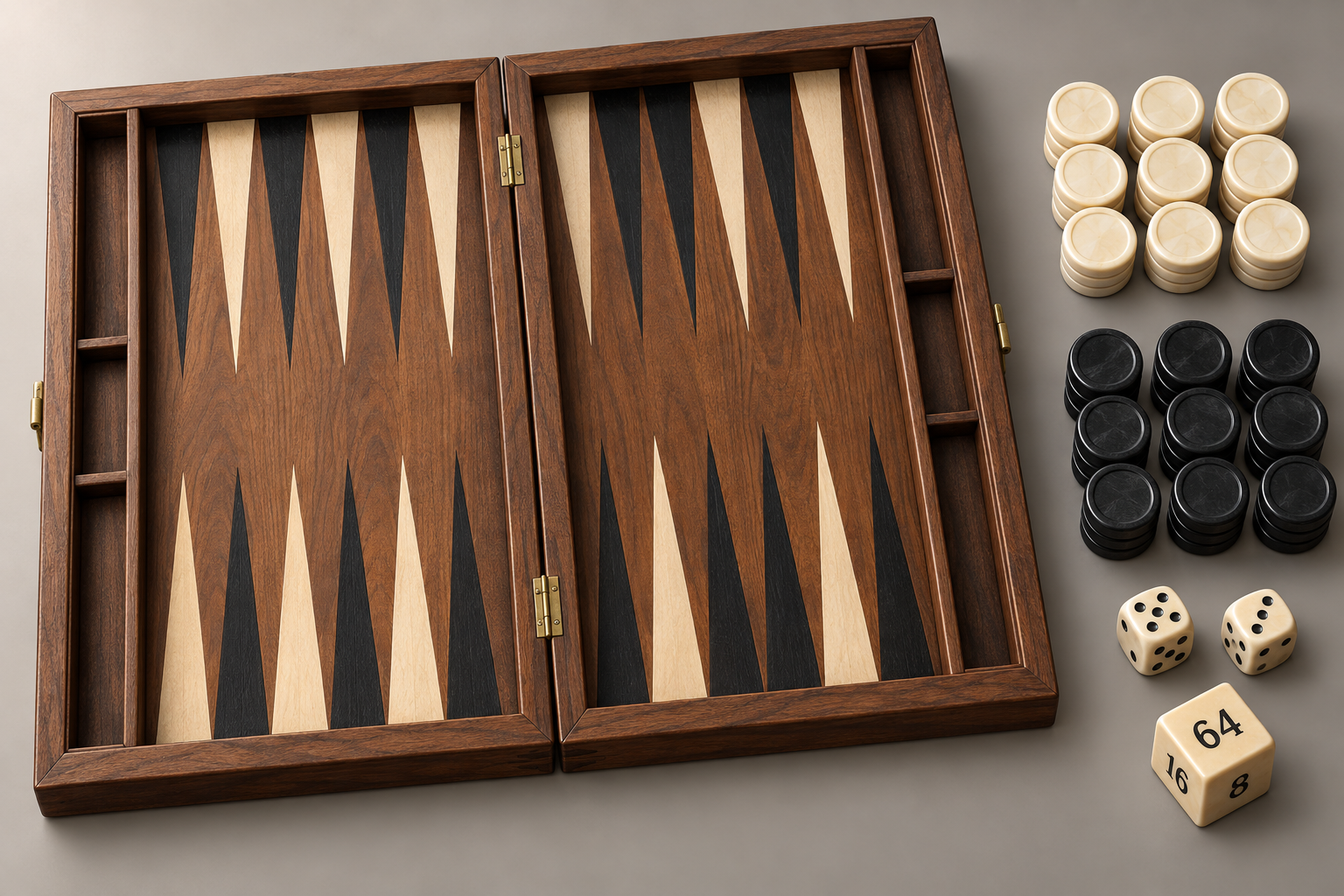 Backgammon 3D board and component asset sheet